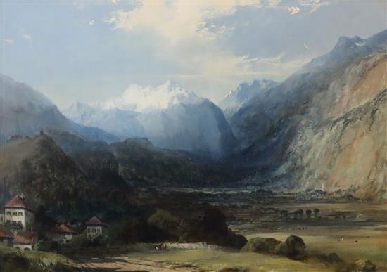 William Rose (19th century) Alpine landscapes 16 x 22in.